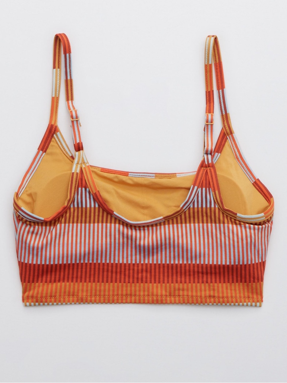 Aerie Jacquard Striped Longline Scoop Bikini Top Size Medium - Striped‎ - Picture 10 of 15